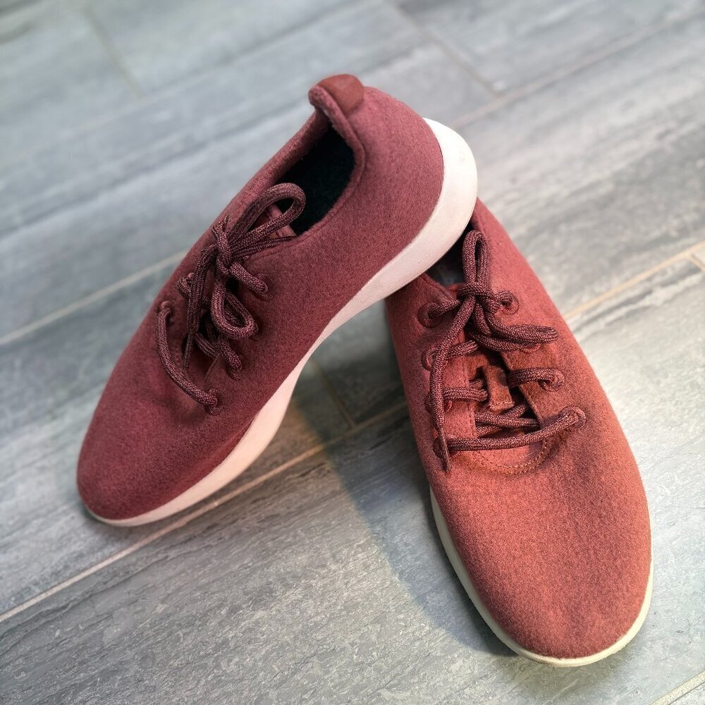 Allbirds Tree Runner Wool Casual Lace Up Sneakers Shoes Orange Pink Men's Size 9